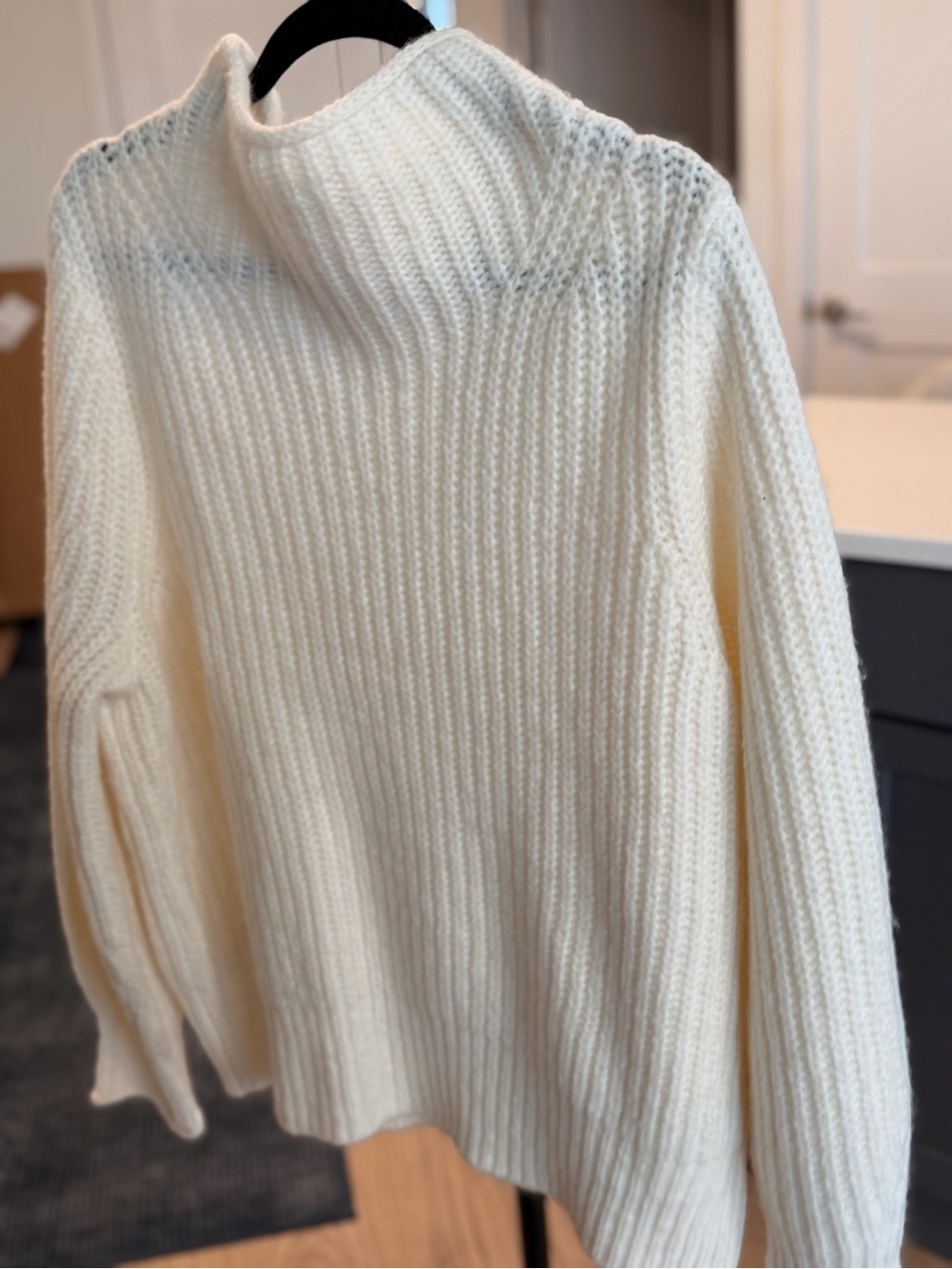 Madewell Classic Cream Ribbed Turtleneck Sweater - XL NWT